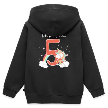 5 Jahre alt 5. Geburtstag Geschenk Mädchen - Kinder Premium Organic Zip Hoodie - Schwarz - Hinten - AI Model Kid Male (0cm)