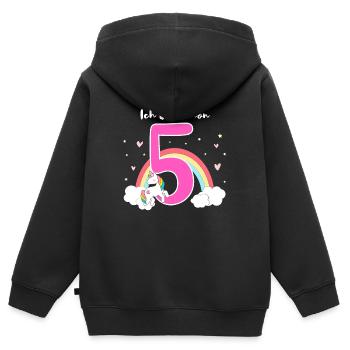 5. Geburtstag 5 Jahre alt Mädchen Geschenk - Kinder Premium Organic Zip Hoodie - Schwarz - Hinten - AI Model Kid Male (0cm)