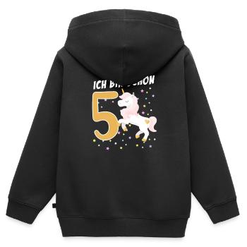 5. Geburtstag Mädchen 5 Jahre alt Geschenk - Kinder Premium Organic Zip Hoodie - Schwarz - Hinten - AI Model Kid Male (0cm)