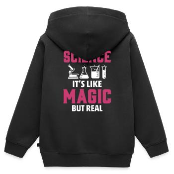 Wissenschaft - Kinder Premium Organic Zip Hoodie - Schwarz - Hinten - AI Model Kid Male (0cm)