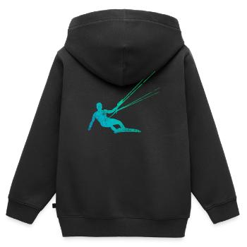 Kitesurfen Kiteboarder - Kinder Premium Organic Zip Hoodie - Schwarz - Hinten - AI Model Kid Male (0cm)