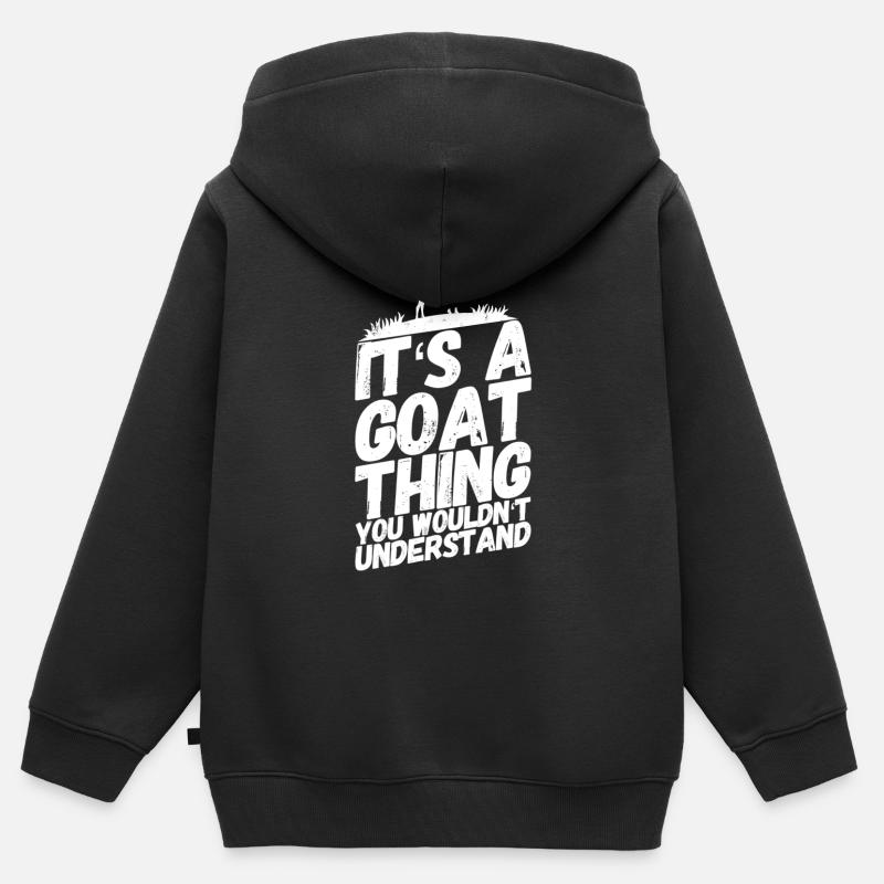Chèvre bouc bouc comprendre les paroles - Sweat Premium à capuche zippé enfant bio - noir