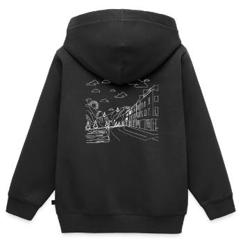 Straßen Szene Künstlerisch - Kinder Premium Organic Zip Hoodie - Schwarz - Hinten - AI Model Kid Male (0cm)