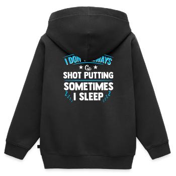 Lancer du poids Lancer du poids - Sweat Premium à capuche zippé enfant bio - noir - Dos - AI Model Kid Male (0cm)