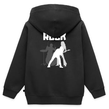 Rock Band - Kinder Premium Organic Zip Hoodie - Schwarz - Hinten - AI Model Kid Male (0cm)