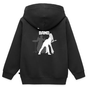 Liebes Band - Kinder Premium Organic Zip Hoodie - Schwarz - Hinten - AI Model Kid Male (0cm)