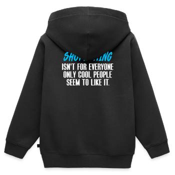 Lancer du poids Lancer du poids - Sweat Premium à capuche zippé enfant bio - noir - Dos - AI Model Kid Male (0cm)