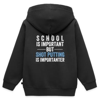 Lancer du poids Lancer du poids Lancer du poids Athlétisme - Sweat Premium à capuche zippé enfant bio - noir - Dos - AI Model Kid Male (0cm)
