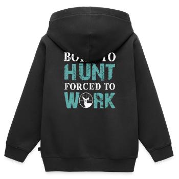 chasse - Sweat Premium à capuche zippé enfant bio - noir - Dos - AI Model Kid Male (0cm)