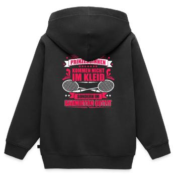 Geschenk Badmintonschläger Badmintonspieler - Kinder Premium Organic Zip Hoodie - Schwarz - Hinten - AI Model Kid Male (0cm)