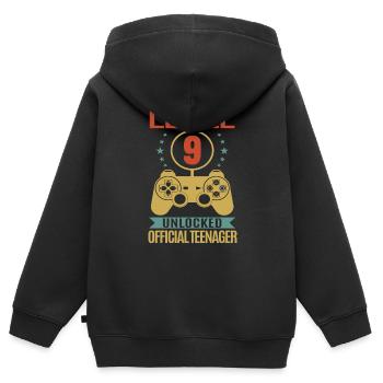 9. Geburtstag - Geburtstagsshirt level 9 unlock - Kinder Premium Organic Zip Hoodie - Schwarz - Hinten - AI Model Kid Male (0cm)