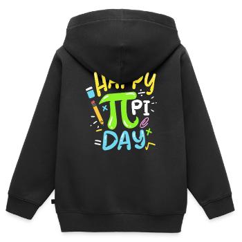 maths Pi Day - Sweat Premium à capuche zippé enfant bio - noir - Dos - AI Model Kid Male (0cm)