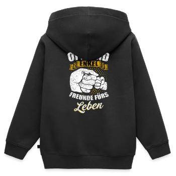 Opa und Enkel - Kinder Premium Organic Zip Hoodie - Schwarz - Hinten - AI Model Kid Male (0cm)