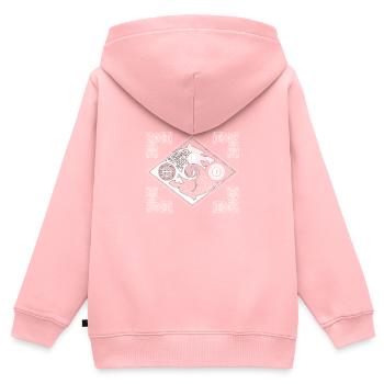 Hati et skoll ancien nordique Walhalla Ying cadeau - Sweat Premium à capuche zippé enfant bio - rose - Dos - AI Model Kid Female (0cm)