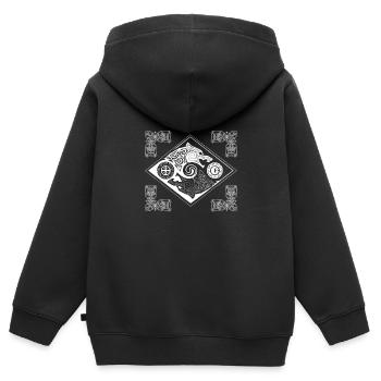 Hati et skoll ancien nordique Walhalla Ying cadeau - Sweat Premium à capuche zippé enfant bio - noir - Dos - AI Model Kid Male (0cm)
