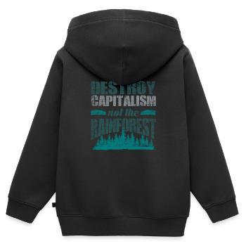 Protection de l'environnement de la forêt tropicale - Sweat Premium à capuche zippé enfant bio - noir - Dos - AI Model Kid Male (0cm)