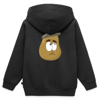 Kartoffel - Kinder Premium Organic Zip Hoodie - Schwarz - Hinten - AI Model Kid Male (0cm)