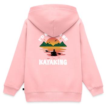 Je préférerais faire du kayak en kayak - Sweat Premium à capuche zippé enfant bio - rose - Dos - AI Model Kid Female (0cm)