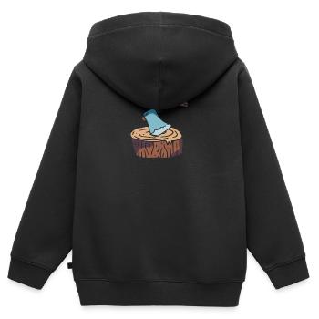 bûcheron - Sweat Premium à capuche zippé enfant bio - noir - Dos - AI Model Kid Male (0cm)