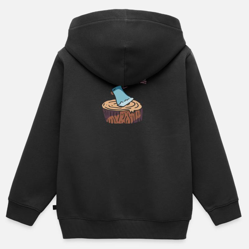 bûcheron - Sweat Premium à capuche zippé enfant bio - noir