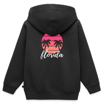 Floride - Sweat Premium à capuche zippé enfant bio - noir - Dos - AI Model Kid Male (0cm)