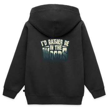 Outdoor - Kinder Premium Organic Zip Hoodie - Schwarz - Hinten - AI Model Kid Male (0cm)