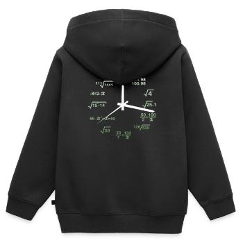 Mathematik Uhr Mathe Bruch Rechnen Geschenk - Kinder Premium Organic Zip Hoodie - Schwarz - Hinten - AI Model Kid Male (0cm)