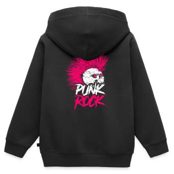 Punk Musik Retro Punker Rock Totenkopf Geschenk - Kinder Premium Organic Zip Hoodie - Schwarz - Hinten - AI Model Kid Male (0cm)