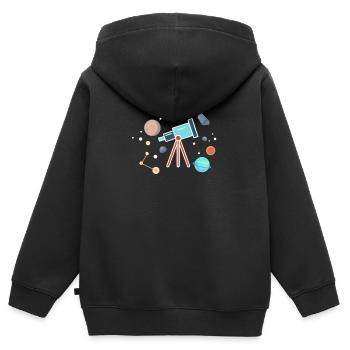 Astronomie - Kinder Premium Organic Zip Hoodie - Schwarz - Hinten - AI Model Kid Male (0cm)