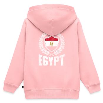 Origine égyptienne - Sweat Premium à capuche zippé enfant bio - rose - Dos - AI Model Kid Female (0cm)