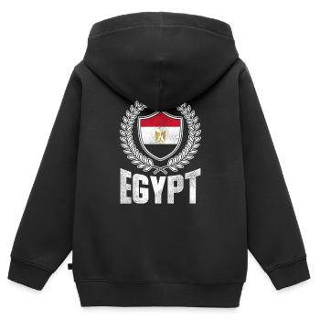 Ägypten Herkunft - Kinder Premium Organic Zip Hoodie - Schwarz - Hinten - AI Model Kid Male (0cm)