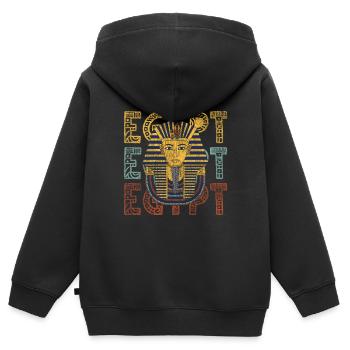 Égypte Identité - Sweat Premium à capuche zippé enfant bio - noir - Dos - AI Model Kid Male (0cm)