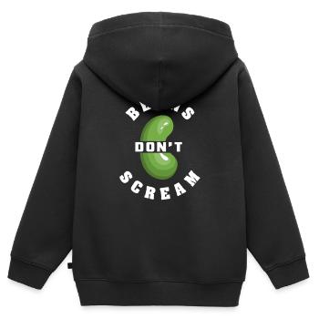 Les haricots ne crient pas - Sweat Premium à capuche zippé enfant bio - noir - Dos - AI Model Kid Male (0cm)