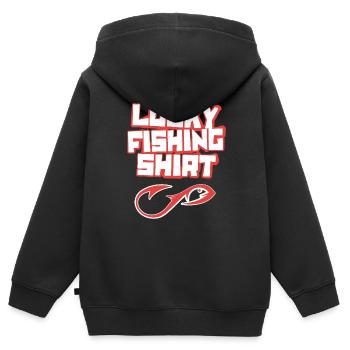 Lucky Fishing Shirt Angler Angeln - Kinder Premium Organic Zip Hoodie - Schwarz - Hinten - AI Model Kid Male (0cm)