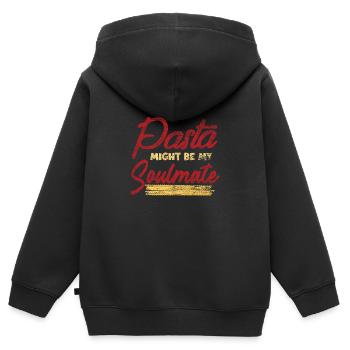 pâtes - Sweat Premium à capuche zippé enfant bio - noir - Dos - AI Model Kid Male (0cm)