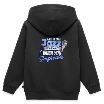 Jazz - Sweat Premium à capuche zippé enfant bio - noir - Dos - AI Model Kid Male (0cm)