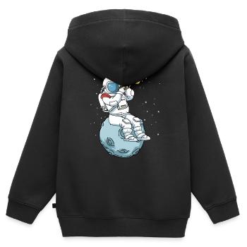 Trompete Shirt Kinder Astronaut Band Jazz Musik - Kinder Premium Organic Zip Hoodie - Schwarz - Hinten - AI Model Kid Male (0cm)