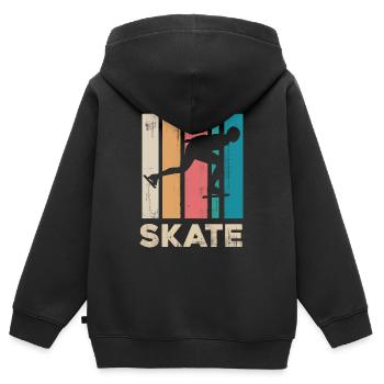 Eislaufen - Kinder Premium Organic Zip Hoodie - Schwarz - Hinten - AI Model Kid Male (0cm)
