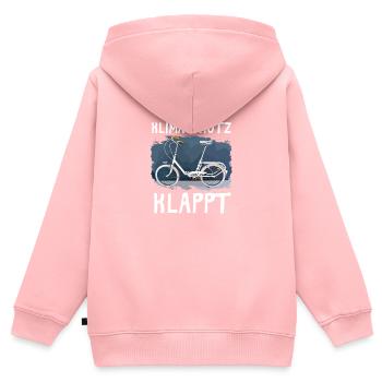 Klapprad 20 Zoll damit Klimaschutz klappt. - Kinder Premium Organic Zip Hoodie - Rosa - Hinten - AI Model Kid Female (0cm)
