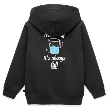 Nerd nerds chimie verre plein - Sweat Premium à capuche zippé enfant bio - noir - Dos - AI Model Kid Male (0cm)