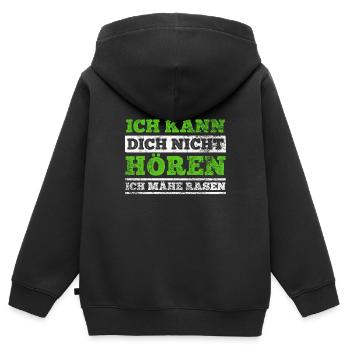 Rasenmäher Rasen Mähen - Kinder Premium Organic Zip Hoodie - Schwarz - Hinten - AI Model Kid Male (0cm)