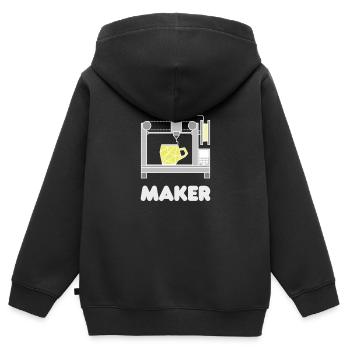 3D Druck - Kinder Premium Organic Zip Hoodie - Schwarz - Hinten - AI Model Kid Male (0cm)
