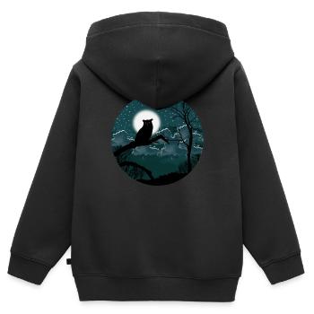 Nachteule Sternenhimmel - Kinder Premium Organic Zip Hoodie - Schwarz - Hinten - AI Model Kid Male (0cm)