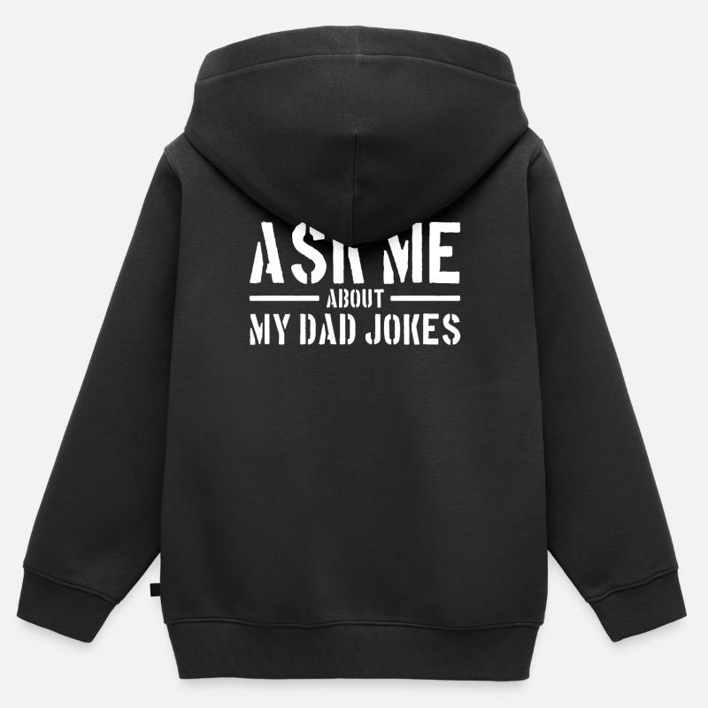 papa - Sweat Premium à capuche zippé enfant bio - noir