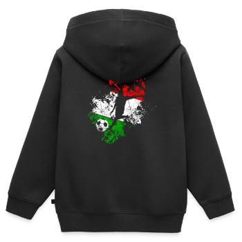 Italienische Flagge Fußball - Kinder Premium Organic Zip Hoodie - Schwarz - Hinten - AI Model Kid Male (0cm)