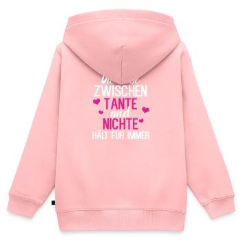Tante Nichte Familie Liebe - Kinder Premium Organic Zip Hoodie - Rosa - Hinten - AI Model Kid Female (0cm)