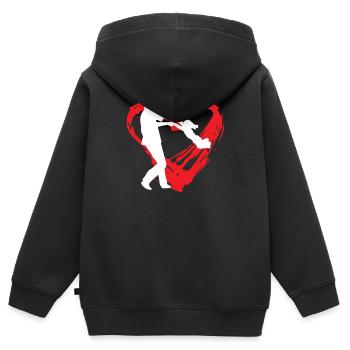 Daughter heart - Kids Premium Organic Zip-up Hoodie - black - Back - AI Model Kid Male (0cm)