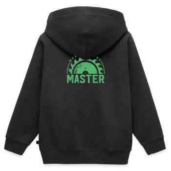 Tournage bois tournage bois tournage bois tournage - Sweat Premium à capuche zippé enfant bio - noir - Dos - AI Model Kid Male (0cm)