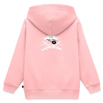 Pirat - Tête de mort - Drapeau pirate - Sweat Premium à capuche zippé enfant bio - rose - Dos - AI Model Kid Female (0cm)
