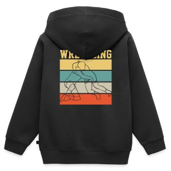 Ringen - Kinder Premium Organic Zip Hoodie - Schwarz - Hinten - AI Model Kid Male (0cm)